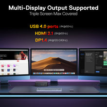 Multimonitor setup with text highlighting supported display outputs on a dark background