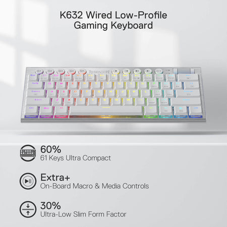 Redragon NOCTIS K632 PRO 60% Wireless Low Profile Keyboard