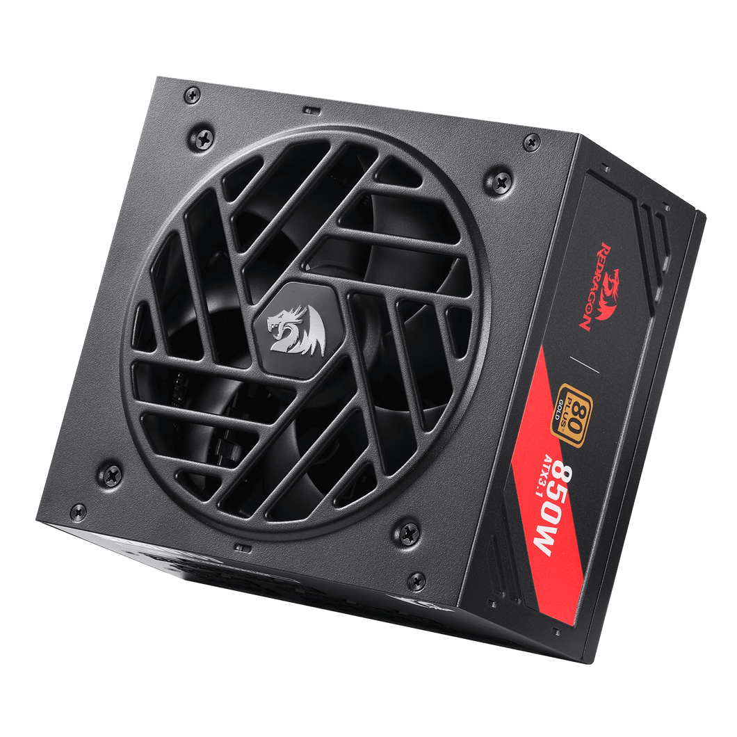 Redragon RGPS-850W PRO 80+ Gold 850 Watt Power Supply w/Upgraded ATX 3.1 & PCIe 5.1 Fully Modular, Compact 160mm Size, Smart ECO Low Noise Fan, 100% Japanese Capacitors, Full Mod Cables