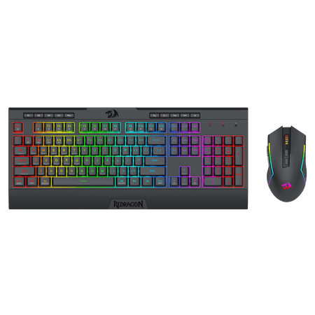 Redragon S151 PRO 3-Mode Wilreess Gaming Keyboard & Mouse Combo, 104 Keys K525 RGB Membrane Keyboard and 10000 DPI M616 Gaming Mouse Bundle
