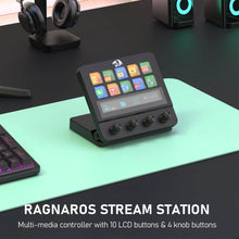 Ragnaros Stream Station on a desk with gaming accessories
