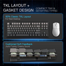 Redragon K707 PRO 80% Wireless Mechanical Gaming Keyboard, Gasket-Mount TKL with Tri-Mode Connectivity (USB-C, Bluetooth 3.0/5.0, 2.4GHz), Custom Mint Mambo Linear Switches, 5-Layer Noise Dampening, Side-Printed Black Gradient PBT Keycaps, RGB Backlit