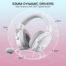 Redragon H730 USB Wired Gaming Headset - 53mm Drivers, 360° Spatial Sound, Detachable Noise-Canceling Microphone, Magnetic Replaceable Ear Cushions, Over-Ear Headphones Works for PC/PS4/PS5