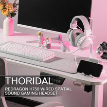 Redragon H730 USB Wired Gaming Headset - 53mm Drivers, 360° Spatial Sound, Detachable Noise-Canceling Microphone, Magnetic Replaceable Ear Cushions, Over-Ear Headphones Works for PC/PS4/PS5