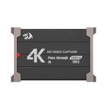 Redragon VC321 4K Video Capture Card, USB 3.0 1080p 60fps Video Capture, 4K HDMI Pass-Through, Zero-Latency Streaming, Compatible with Windows/Mac, Game Capture for PS5, Xbox, NS, DSLR, OBS