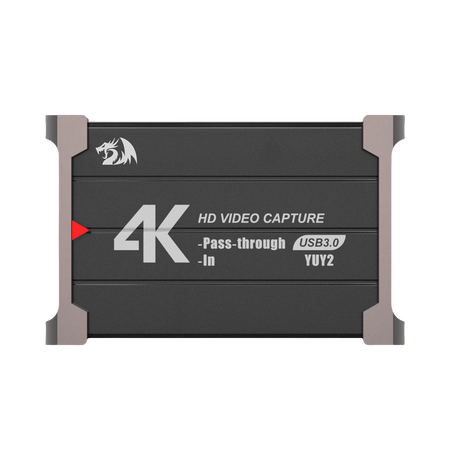 Redragon VC321 4K Video Capture Card, USB 3.0 1080p 60fps Video Capture, 4K HDMI Pass-Through, Zero-Latency Streaming, Compatible with Windows/Mac, Game Capture for PS5, Xbox, NS, DSLR, OBS