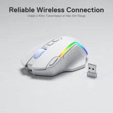 Redragon M810 Pro Wireless Gaming Mouse, 10000 DPI Wired/Wireless Gamer Mouse w/ Rapid Fire Key, 8 Macro Buttons, 45-Hour Durable Power Capacity and RGB Backlit for PC/Mac/Laptop