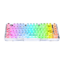 Redragon K649 PRO 78% Wireless Gasket RGB Gaming Keyboard, 3-Modes 82 Keys Full-Transparent Hot-Swap Compact Mechanical Keyboard w/Upgraded Socket, Sound Absorbing Foams, Translucent Custom Switch