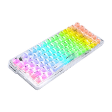 Redragon K649 PRO 78% Wireless Gasket RGB Gaming Keyboard, 3-Modes 82 Keys Full-Transparent Hot-Swap Compact Mechanical Keyboard w/Upgraded Socket, Sound Absorbing Foams, Translucent Custom Switch