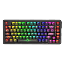 Redragon K649 PRO 78% Wireless Gasket RGB Gaming Keyboard, 3-Modes 82 Keys Full-Transparent Hot-Swap Compact Mechanical Keyboard w/Upgraded Socket, Sound Absorbing Foams, Translucent Custom Switch