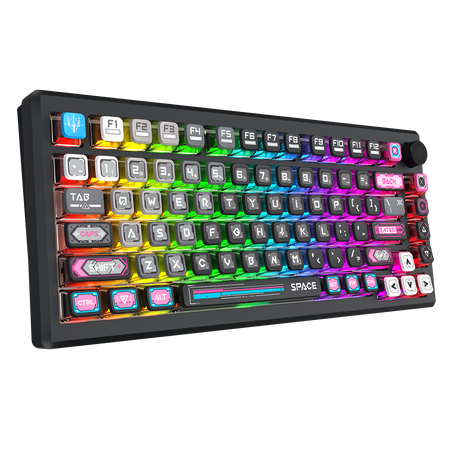 URANUS PRO 82 K732MC-RGB-PRO 3 Modes Connection Aluminum Alloy Body Mechanical Keyboard
