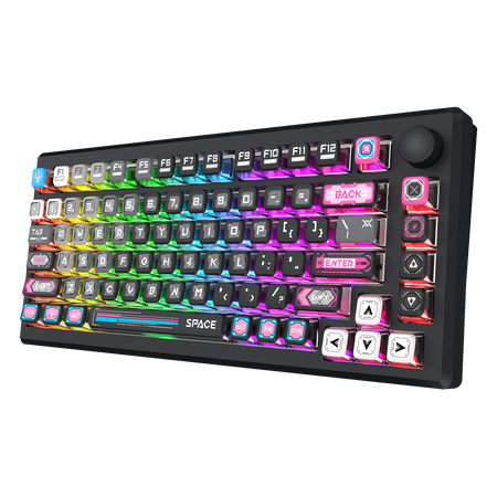 URANUS PRO 82 K732MC-RGB-PRO 3 Modes Connection Aluminum Alloy Body Mechanical Keyboard