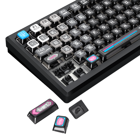 URANUS PRO 82 K732MC-RGB-PRO 3 Modes Connection Aluminum Alloy Body Mechanical Keyboard