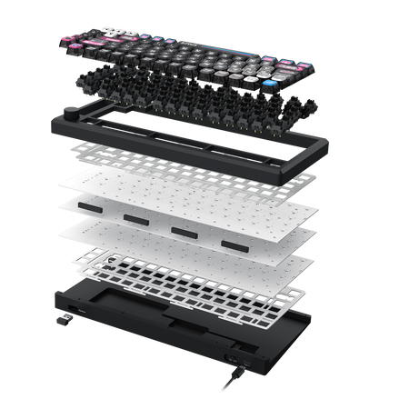 URANUS PRO 82 K732MC-RGB-PRO 3 Modes Connection Aluminum Alloy Body Mechanical Keyboard