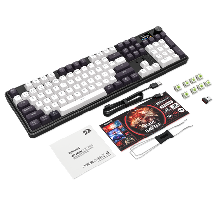 Redragon K761WB-RGB-PRO 3-Modes 104 Gasket Mechanical Keyboard with LCD Display