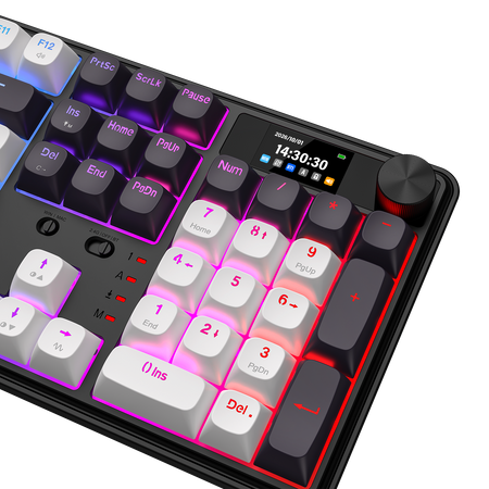 Redragon K761WB-RGB-PRO 3-Modes 104 Gasket Mechanical Keyboard with LCD Display