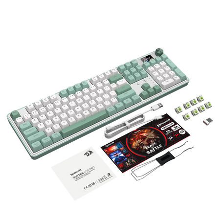 Redragon K761WG-RGB-PRO 3-Modes 104 Gasket Mechanical Keyboard with LCD Display