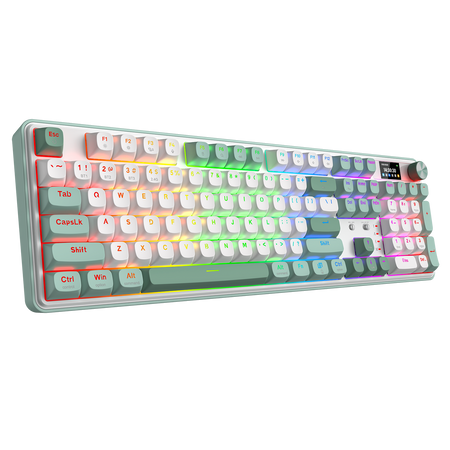 Redragon K761WG-RGB-PRO 3-Modes 104 Gasket Mechanical Keyboard with LCD Display