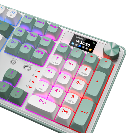 Redragon K761WG-RGB-PRO 3-Modes 104 Gasket Mechanical Keyboard with LCD Display