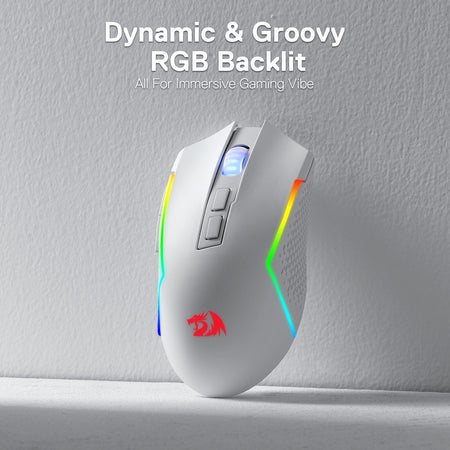 Redragon M693 Wireless Bluetooth Gaming Mouse, 8000 DPI Wired/Wireless Gamer Mouse w/ 3-Mode Connection, BT & 2.4G Wireless, 7 Macro Buttons, Durable Power Capacity and RGB Backlight for PC/Mac/Laptop