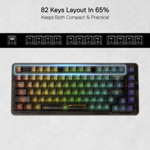 Redragon K649 PRO 78% Wireless Gasket RGB Gaming Keyboard, 3-Modes 82 Keys Full-Transparent Hot-Swap Compact Mechanical Keyboard w/Upgraded Socket, Sound Absorbing Foams, Translucent Custom Switch