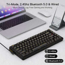 Redragon K649 PRO 78% Wireless Gasket RGB Gaming Keyboard, 3-Modes 82 Keys Full-Transparent Hot-Swap Compact Mechanical Keyboard w/Upgraded Socket, Sound Absorbing Foams, Translucent Custom Switch