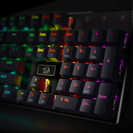 Redragon K556-US RGB LED Kabelgebundene Mechanische Gaming Tastatur Mit Hintergrundbeleuchtung, Aluminium Tastatur, 104 Tasten Anti-Ghosting, für Windows, Laptop, PC, Notebook (QWERTY Layout, Schwarz)