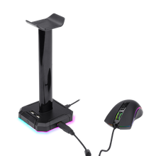 Redragon HA300 Scepter Pro Headset Stand RGB Backlit Gaming Headphone Stand with Supporting Bar