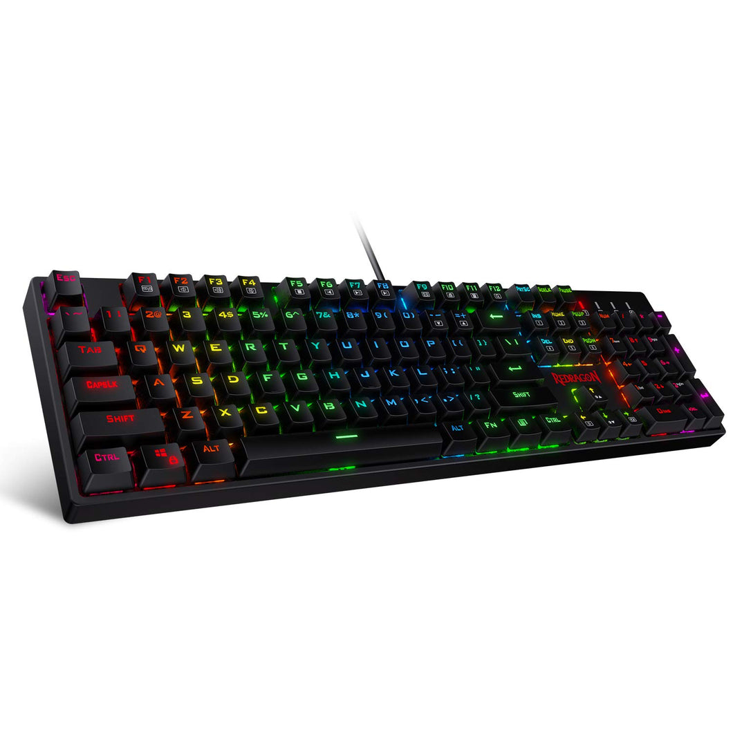 Redragon K582-BA USB QWERTY Mechanische Gaming Tastatur & M711 Cobra Gaming Maus Combo, 10.000 DPI, 7 Programmierbare Tasten, RGB Beleuchtete Tastatur, Schwarz