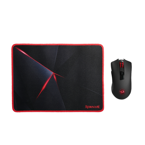 Redragon M652-BA Wireless Gaming Mouse and Mouse Pad Set, 2.4G Wireless Optical Mouse with 2400 DPI and Mouse Pad Combo for Notebook, PC, Laptop, Computer, MacBook