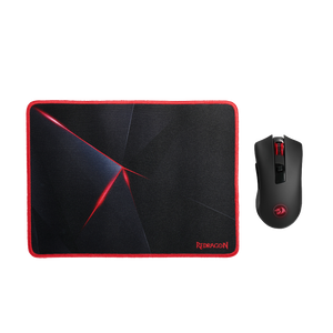 Redragon M652-BA Wireless Gaming Mouse and Mouse Pad Set, 2.4G Wireless Optical Mouse with 2400 DPI and Mouse Pad Combo for Notebook, PC, Laptop, Computer, MacBook