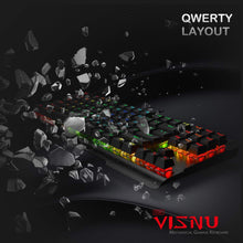 Redragon K561 VISNU Mechanical Gaming Keyboard, Anti-ghosting 87 Keys, RGB Backlit, Wired Compact Keyboard with Clicky Blue Switches for Laptop, Windows, PC Games