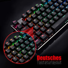 Redragon K556-DE Mechanische Gaming Tastatur, QWERTZ, Braune Schalter, Taktil & Klick Keyboard, 18 Mode RGB Beleucht, Voll Programmierbar, Ganzmetallpaneel, Ergonomische Tastatur, Schwarz