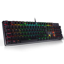 Redragon K556-DE Mechanische Gaming Tastatur, QWERTZ, Braune Schalter, Taktil & Klick Keyboard, 18 Mode RGB Beleucht, Voll Programmierbar, Ganzmetallpaneel, Ergonomische Tastatur, Schwarz