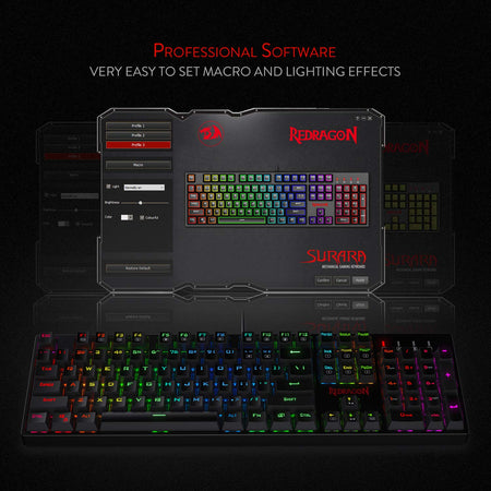 Redragon K582-BA USB QWERTY Mechanische Gaming Tastatur & M711 Cobra Gaming Maus Combo, 10.000 DPI, 7 Programmierbare Tasten, RGB Beleuchtete Tastatur, Schwarz