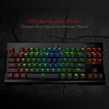 Redragon K561 VISNU Mechanical Gaming Keyboard, Anti-ghosting 87 Keys, RGB Backlit, Wired Compact Keyboard with Clicky Blue Switches for Laptop, Windows, PC Games