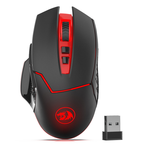 Redragon M690-1 Wireless Gaming Mouse with DPI Shifting, 2 Side Buttons, 2400 DPI, Ergonomic Design, 7 Buttons-Black