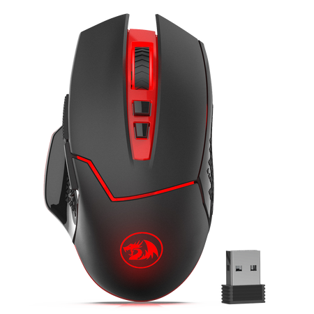 Redragon M690-1 Wireless Gaming Mouse with DPI Shifting, 2 Side Buttons, 2400 DPI, Ergonomic Design, 7 Buttons-Black