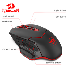 Redragon M690-1 Wireless Gaming Mouse with DPI Shifting, 2 Side Buttons, 2400 DPI, Ergonomic Design, 7 Buttons-Black