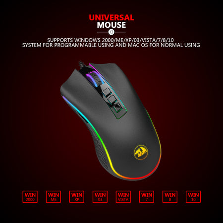 Redragon COBRA M711-FPS  Flawless sensor, LK Optical Switch , 24000DPI Gaming Mouse, 16.8 Million RGB backlight