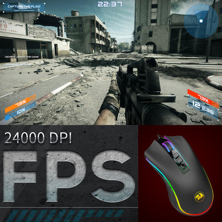 Redragon COBRA M711-FPS  Flawless sensor, LK Optical Switch , 24000DPI Gaming Mouse, 16.8 Million RGB backlight