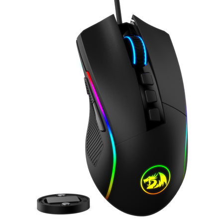 Redragon M721-Pro Lonewolf2 Gaming mouse, Wired Mouse RGB Lighting, 10 Programmable Buttons, 32,000 DPI Adjustable, Comfortable Grip Ergonomic Optical PC Computer Gaming Mice with Fire Button