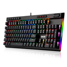 Redragon K580-PRO RGB Backlit Mechanical Gaming Keyboard 104 Keys Anti-ghosting with Macro Keys & Dedicated Media Controls, Onboard Macro Recording (Optical Blue Switches)