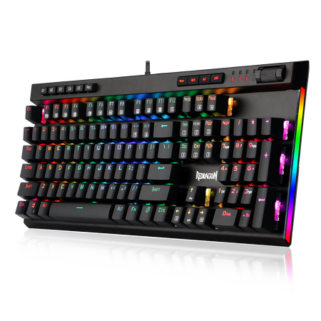 Redragon K580-PRO RGB Backlit Mechanical Gaming Keyboard 104 Keys Anti-ghosting with Macro Keys & Dedicated Media Controls, Onboard Macro Recording (Optical Blue Switches)
