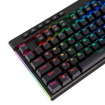 Redragon K580-PRO RGB Backlit Mechanical Gaming Keyboard 104 Keys Anti-ghosting with Macro Keys & Dedicated Media Controls, Onboard Macro Recording (Optical Blue Switches)
