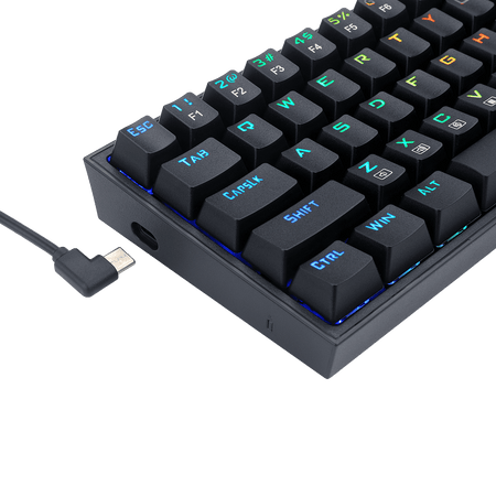 Redragon K631 Castor 65% Wired RGB Gaming Keyboard, 68 Keys Hot-Swappable Compact Mechanical Keyboard w/100% Hot-Swap Socket, Free-Mod Plate Mounted PCB & Dedicated Arrow Keys, Quiet Red Linear Switch