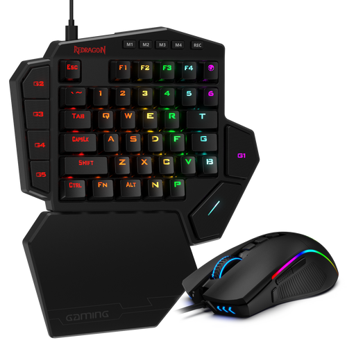 Redragon K585-BA One-Handed RGB Gaming Keyboard and M721-Pro RGB Mouse Combo