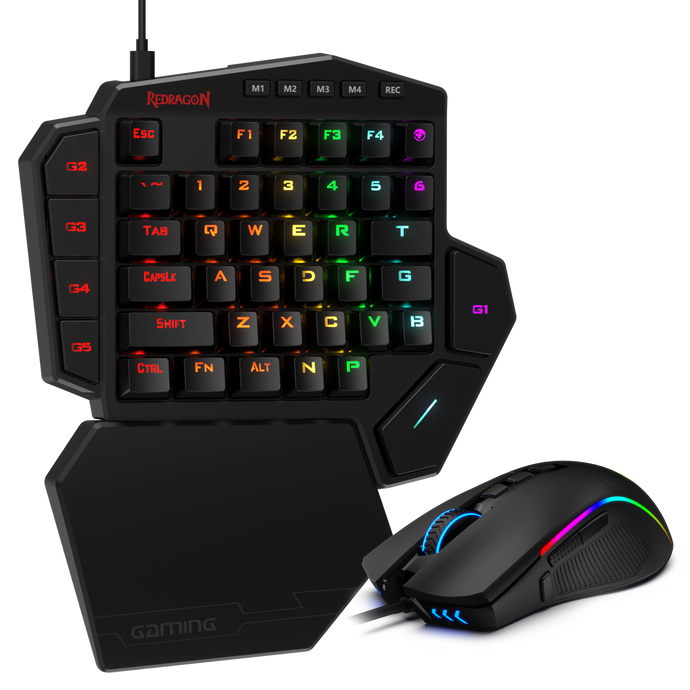 Redragon K585-BA One-Handed RGB Gaming Keyboard and M721-Pro RGB Mouse Combo