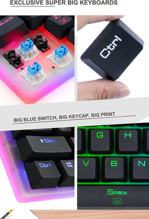 Redragon K605 Alien Giant Mechanical Gaming Keyboard, Super Big 61 Keys & Outemu Blue Switch, RGB LED Backlit Ergonomic Wired Type-C Full Key Conflict Free Anti-Ghosting NKRO Keyboard