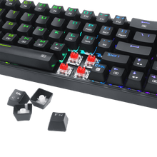 Redragon K628 Pollux 75% Wired RGB Gaming Keyboard, 78 Keys Hot-Swappable Compact Mechanical Keyboard w/100% Hot-Swap Socket, Free-Mod Plate Mounted PCB & Dedicated Arrow Keys and Numpad, Red Switch
